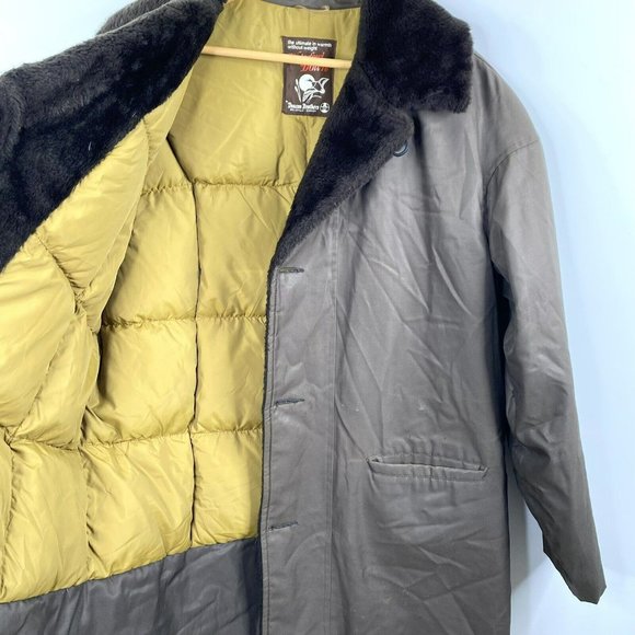 Vintage 70s Deacon Brothers Mens XL Down Lined Brown Jacket Coat Faux Sherpa - Picture 5 of 11